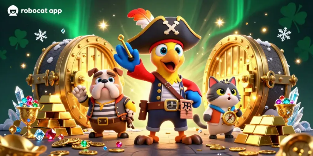 Experience the thrill of the robocat app with an exciting pirate-themed casino adventure.